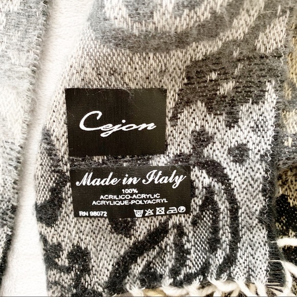 Cejon Paisley Print Ombré Scarf with Fringe Hem - Picture 4 of 4